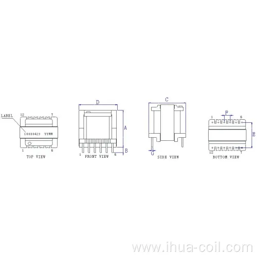 Ee22 ferrite core flyback transformer